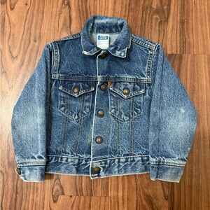 Vintage 90’s Little Levi’s Orange Tab Denim Trucker Jacket Toddler Kids 4-5T